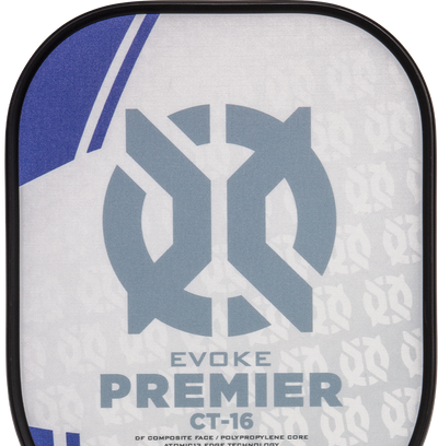 up close paddle face of the Evoke Premier CT-16 pickleball racquet